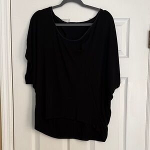 WHBM Flowy Black Tee with rhinestone accents